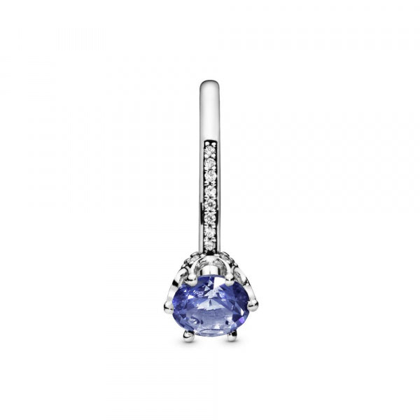 Blue Sparkling Crown Solitaire Ring