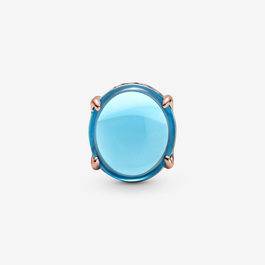 Blue Oval Cabochon Charm