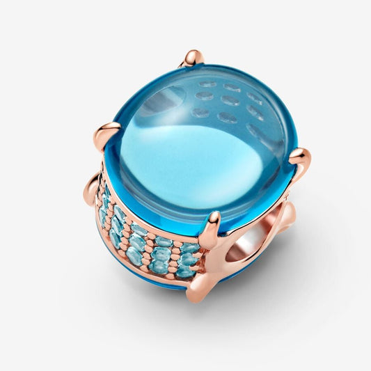 Blue Oval Cabochon Charm