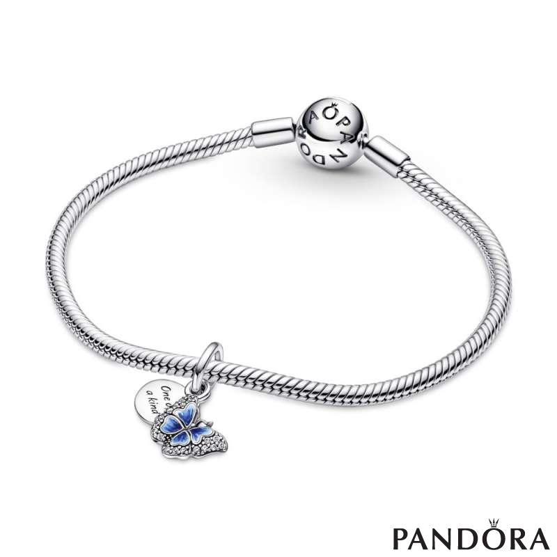 Blue Butterfly & Quote Double Dangle Charm