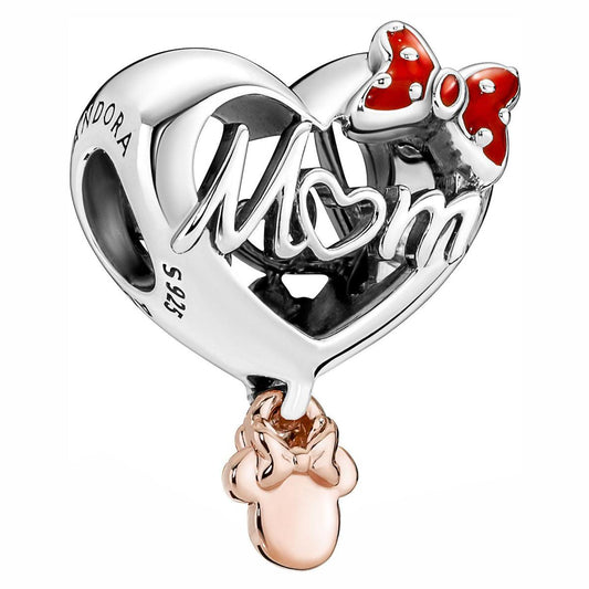 Minnie Mouse Mom Heart Charm
