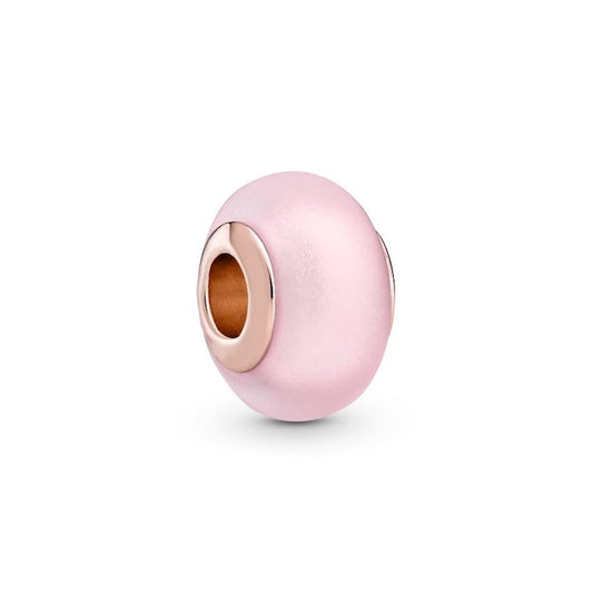 Matte Pink Murano Glass Charm