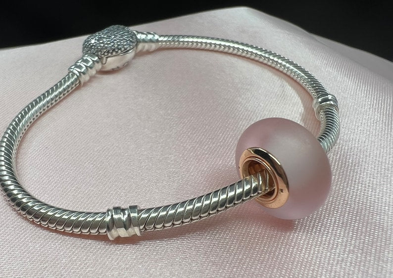 Matte Pink Murano Glass Charm